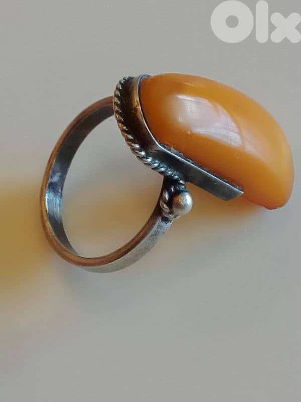 Vintage and Unique Soviet Russian Sterling Silver Ring Stamped 1