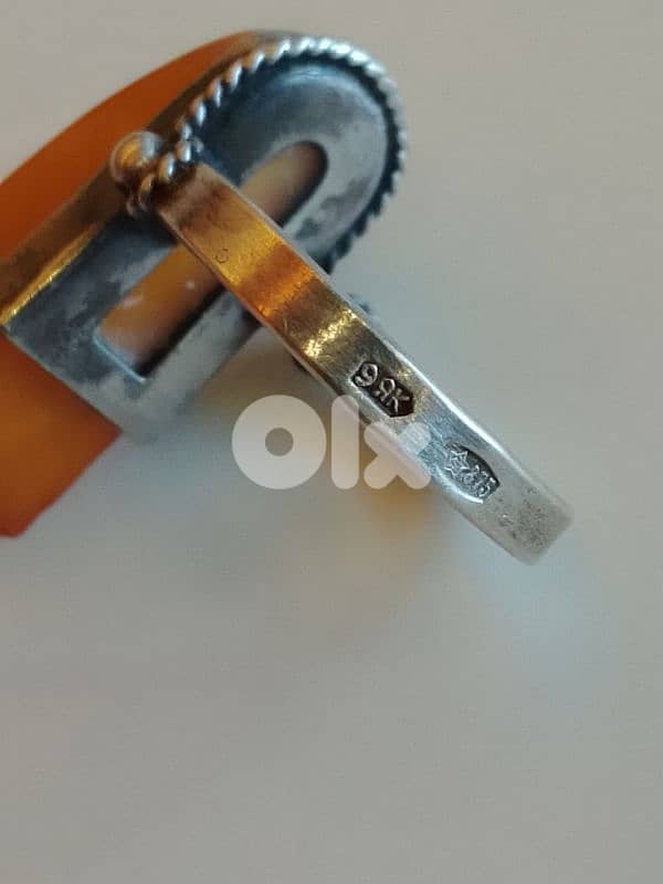 Vintage and Unique Soviet Russian Sterling Silver Ring Stamped 4