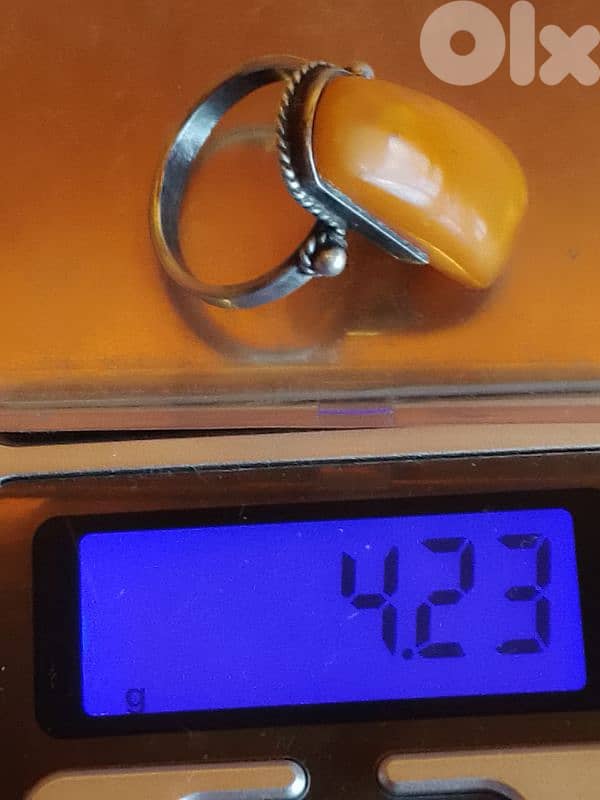 Vintage and Unique Soviet Russian Sterling Silver Ring Stamped 8