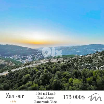 Zaarour | 1,065m² Land | Road Access | Panoramic Mountain & Sea View
