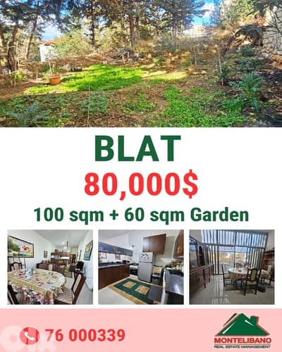 100 sqm Apartment For Sale in Blat بلاط with 60 sqm Garden