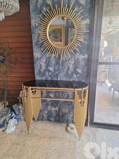 modern console mirror and table