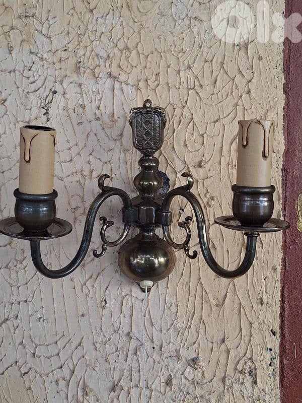 2 antique french bronze wall lights 3