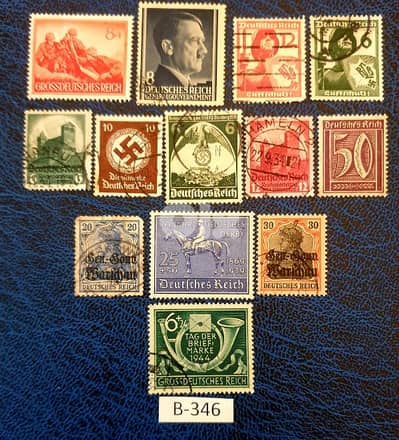 Germany Reich Nazi set of 13 stamps Lot# B-346