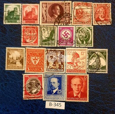 Germany Reich Nazi set of 17 stamps Lot# B-345