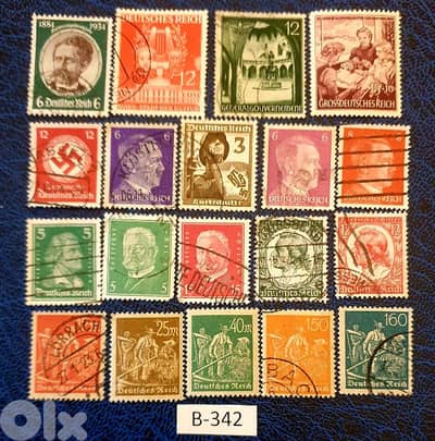 Germany Reich Nazi set of 19 stamps Lot# B-342