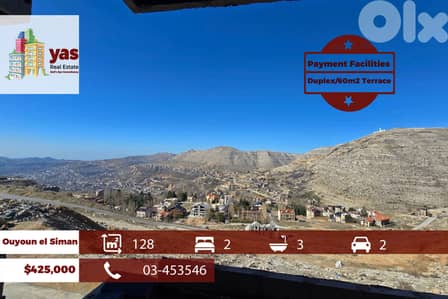 Ouyoun El Siman 128m2 | 60m2 Garden | Payment Facilities | DA/TA