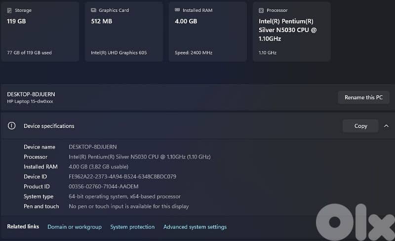 used like new HP laptop 15 6