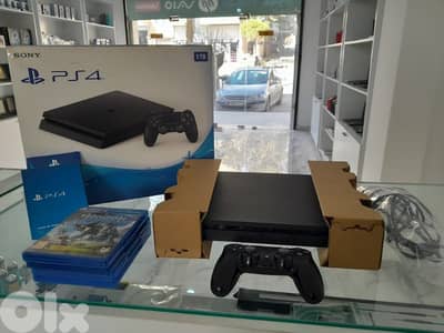 Ps4 Slim 1TB with box + 1 Controler original + 1CD for free