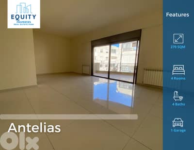 270 SQM Apartment With Terrace For Sale In Antelias شقة للبيع #JM16219