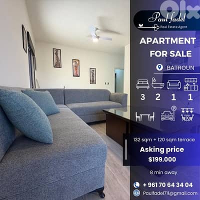 Apartment for sale in Batroun with perfect terrace!!