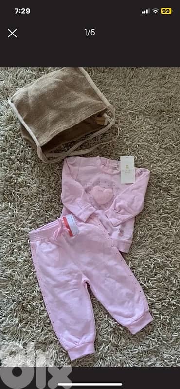 Cute Pink baby pajama with elegant tote bag