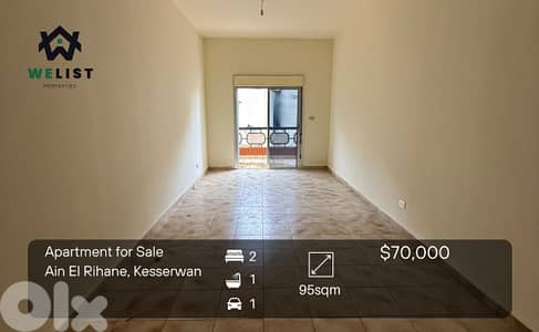 Apartment  for sale in Ain El Rihane شقة للبيع في منطقة عين الريحاني