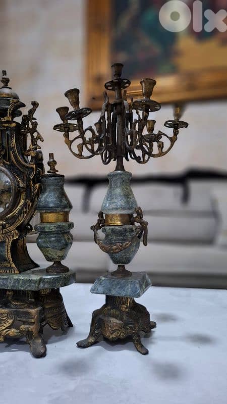 Rare Imperial Italian Verde Marble & Gilt Bronze 19th-C. 2