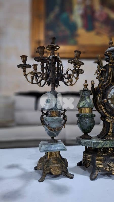 Rare Imperial Italian Verde Marble & Gilt Bronze 19th-C. 3