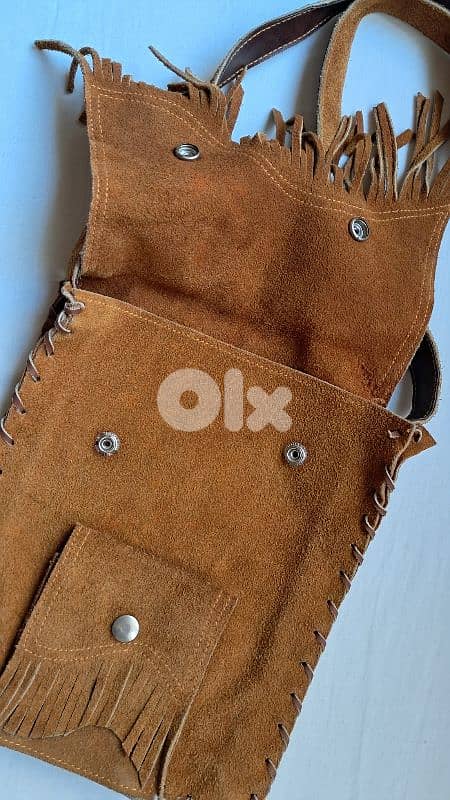 Vintage real suede cross bag 2