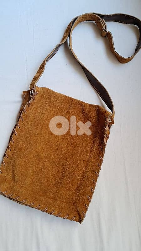 Vintage real suede cross bag 5