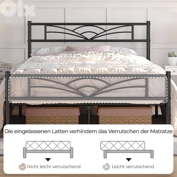 yaheetech metal bed frame guest bed frame modern youth 4