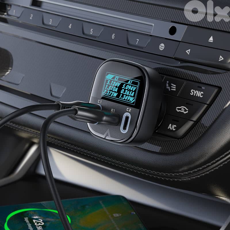 ACEFAST B5 101W USB Car Charger with OLED Display 3