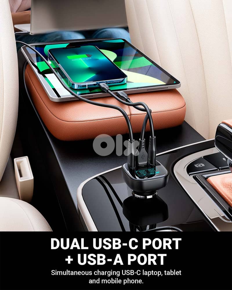 ACEFAST B5 101W USB Car Charger with OLED Display 6