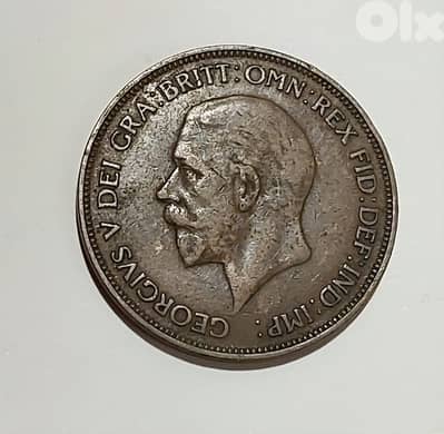 England 1936 King George V large bronze penny coin