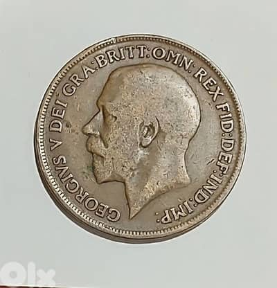 England 1919 King George V large bronze penny coin