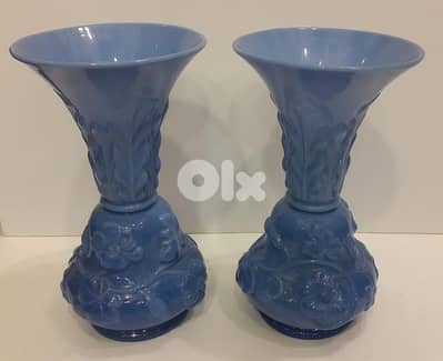 جوز مزهريات أنتيك – Victorian Blue Opaline (Portieux Vallerysthal)