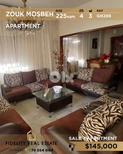 Apartment for sale in Zouk Mosbeh GH289 شقة للبيع في زوق مصبح