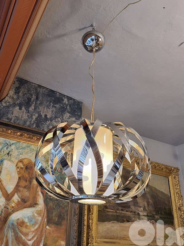 Mid-century chrome pendant light 1