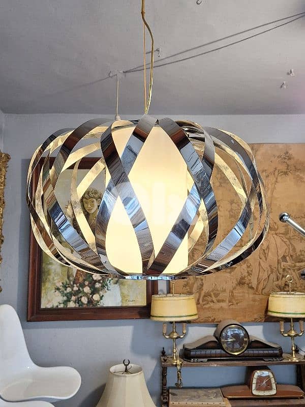 Mid-century chrome pendant light 2