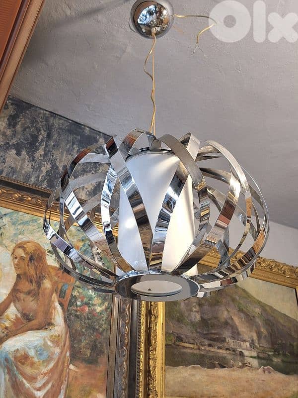 Mid-century chrome pendant light 6
