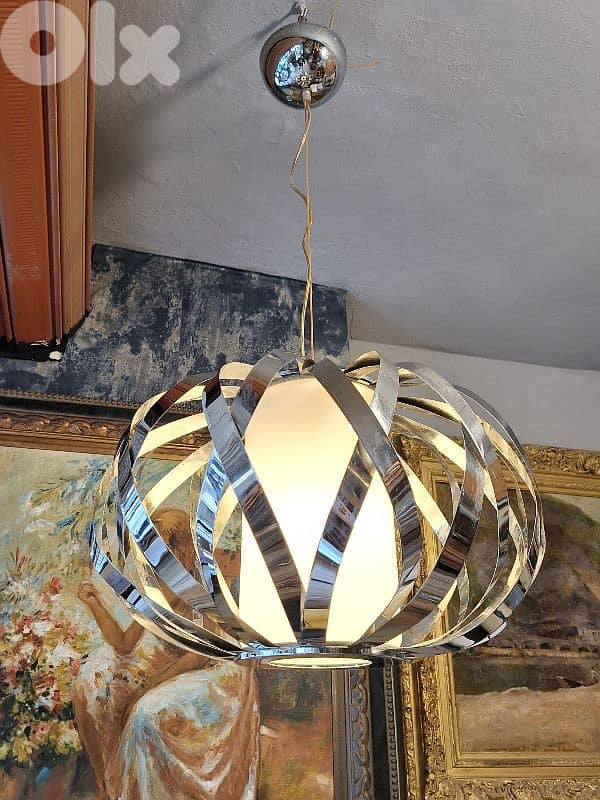Mid-century chrome pendant light 7