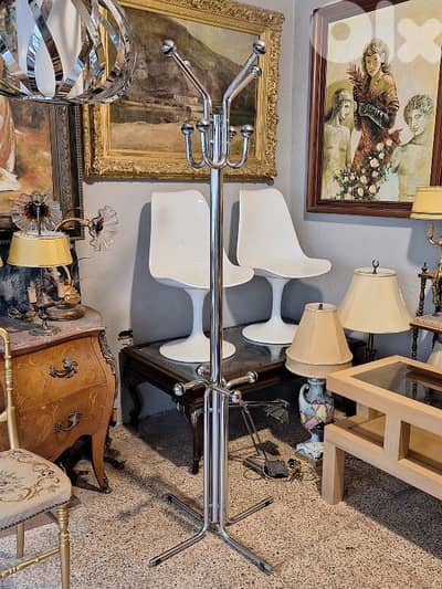 vintage chrome coat rack
