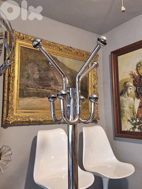 vintage chrome coat rack 2