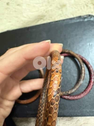 Real leather bangles