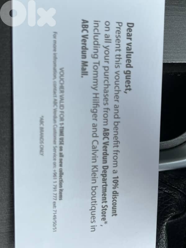 discount at ABC mall 10% for 2$! 1