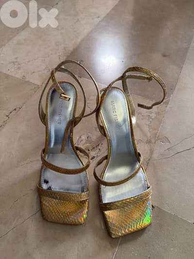 Marc Fisher gold sandals