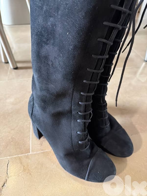 Nine West Black velvet boots 1