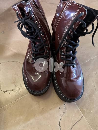 burgundy boots
