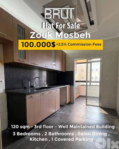 120 sqm apartment for sale in zouk mosbeh -Full cash