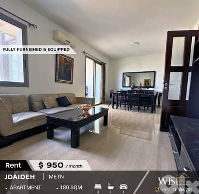 180 SQM Apartment for RENT in Jdaideh – Fully Furnished & Equipped