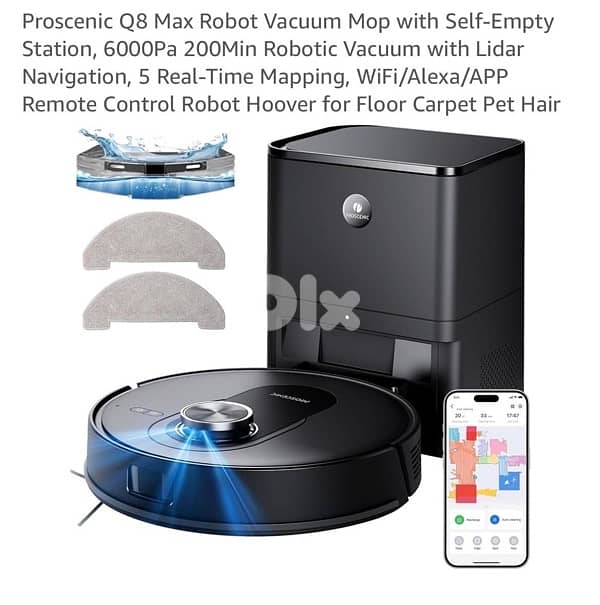 proscenic Q8 Max smart robot vacuum & mop with strong suction & LIDAR 1