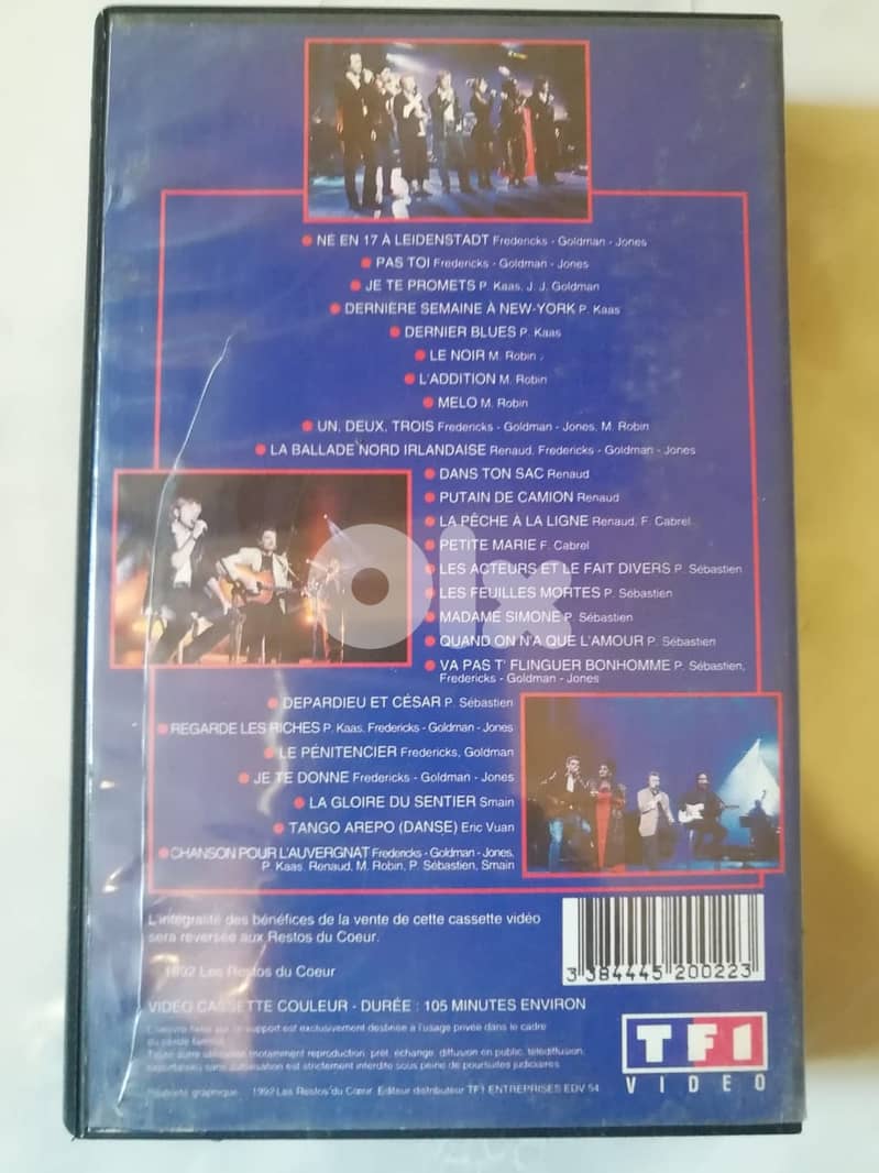 VHS - Les Enfoirés – La Soirée Des Enfoirés À L'Opéra 1