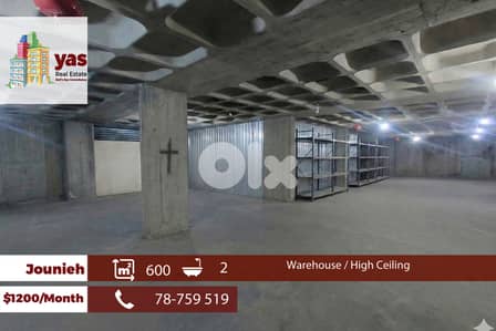 Jounieh 600m2 | Warehouse | Rent | Prime Location | High Ceiling|IV/EH