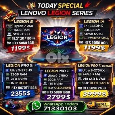 LENOVO LEGION GAMING LAPTOPS COLLECTION