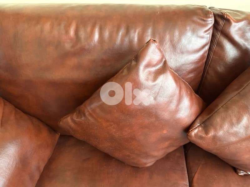 FAP genuine leather sofa bed with mattress 2