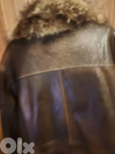 جاكيت رجالي جلد و مبطن فرو