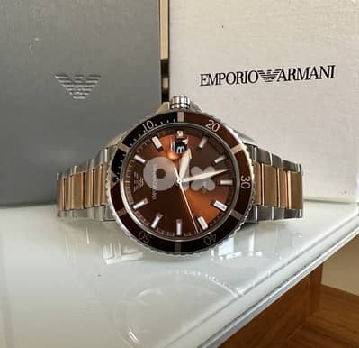 Authentic Emporio Armani Bronze and silver watch