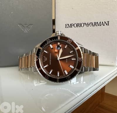 Authentic Emporio Armani Bronze and silver watch