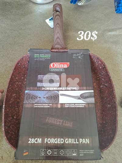 Olina granite 28 cm grill pan , still new